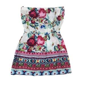 Forever 21 Strapless Floral Top Small